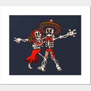 Mexican Skeletons Rumba Dance Posters and Art